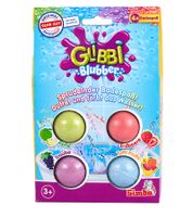 GLIBBI Badekugeln Blubber Sprudelnder Badezusatz für Kinder ab 3 Jahren 4x Badebomben mit Farbe & Duft Bunt
