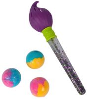 GLIBBI Badepinsel Set magische Kinder Badebomben mit Glitzerpinsel im Set nachfüllbar 3x30gr 105953570 Lila/Bunt