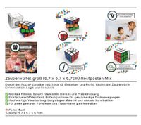 bonbae Zauberwürfel 3x3 für Kinder und Erwachsene Puzzle-Spiel fördert Konzentration Logik und Geschick Lern-Spiel Schwarz/Bunt