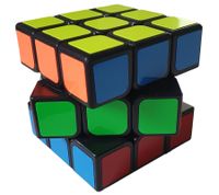 bonbae Zauberwürfel 3x3 für Kinder und Erwachsene Puzzle-Spiel fördert Konzentration Logik und Geschick Lern-Spiel Schwarz/Bunt
