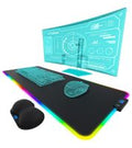 Everlasting Comfort RGB Gaming Mauspad mit LED & Handgelenkstütze – Großes 80x30cm Mousepad Schwarz