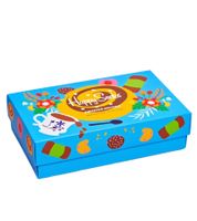 3 Paar Happy Socks Swedish Edition Damen Baumwoll-Socken Sparpack Alltags-Strümpfe in Geschenk-Box XSWE08-6700 Blau/Schwarz