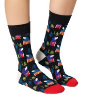 3 Paar Happy Socks Swedish Edition Damen Baumwoll-Socken Sparpack Alltags-Strümpfe in Geschenk-Box XSWE08-6700 Blau/Schwarz