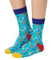 3 Paar Happy Socks Swedish Edition Damen Baumwoll-Socken Sparpack Alltags-Strümpfe in Geschenk-Box XSWE08-6700 Blau/Schwarz